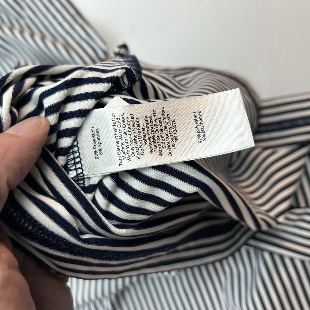 Vineyard Vines Shirt Mens Medium Short Sleeve Polo Performance Striped 1898 Leaf - Picture 6 of 10